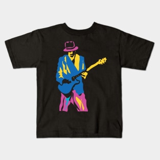 Funny Colorful Rock Guitarist Kids T-Shirt